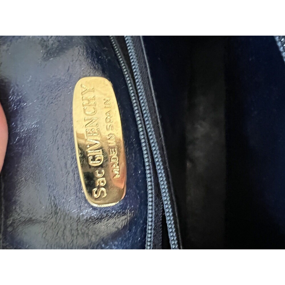 SAC GIVENCHY BLUE SUEDE BOSTON BAG handbag purse‎ VTG - Picture 6 of 9
